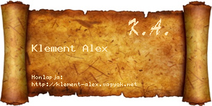 Klement Alex névjegykártya