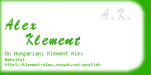 alex klement business card